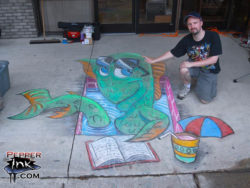 Read more about the article Splish Splash Reading Bash Anamorphic Chalk Drawing