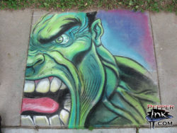 Read more about the article Library Chalk Art Class 2008 – The Incredible Hulk