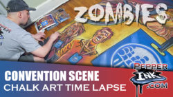 Read more about the article Video: ConventionScene.com Zombie Chalk Art