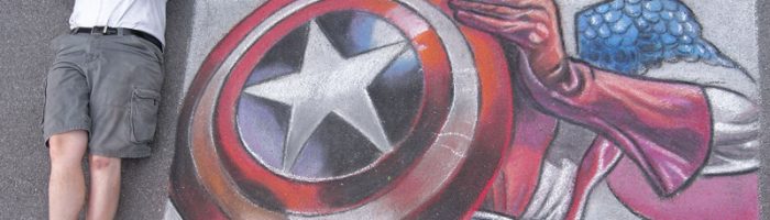 Chalk Recreation of Luke Ross Captain America Artwork