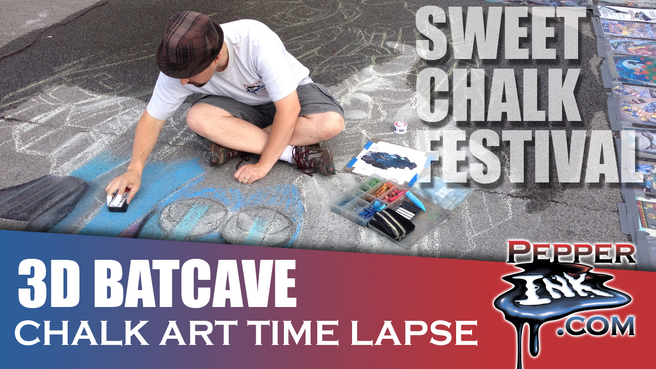 You are currently viewing Video: 3D Chalk Art Batman and Batcave at the Sweet Chalk Festival