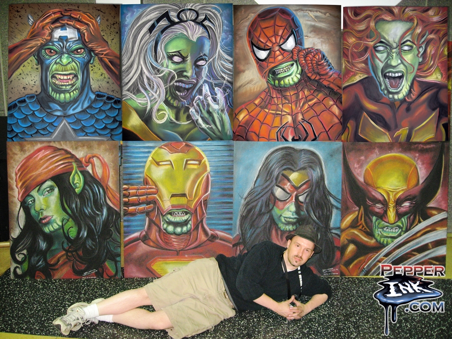 Read more about the article Wizard World Chicago Greg Horn Skrulls Chalk Art