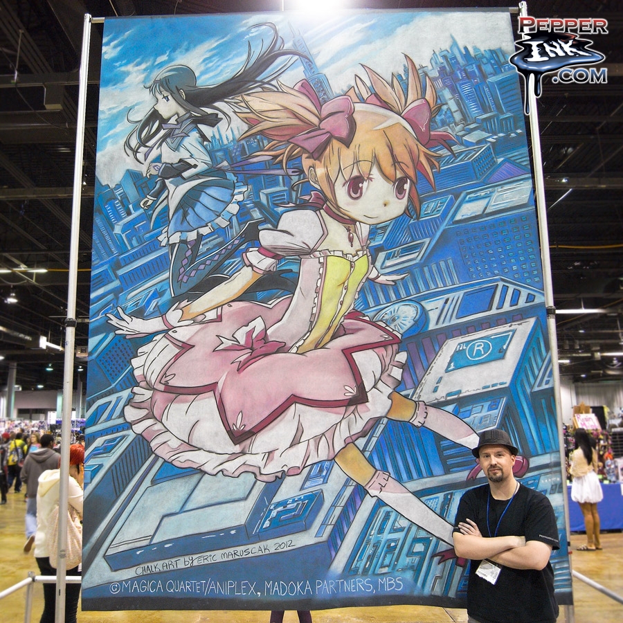 Read more about the article Anime Central Photos – Madoka Magica Chalk Art