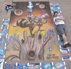 Read more about the article Chalk Recreation of Skottie Young Rocket Raccoon Art