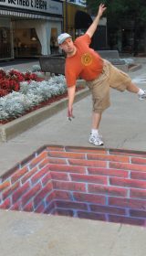 Chalk Art 3D Brick Hole