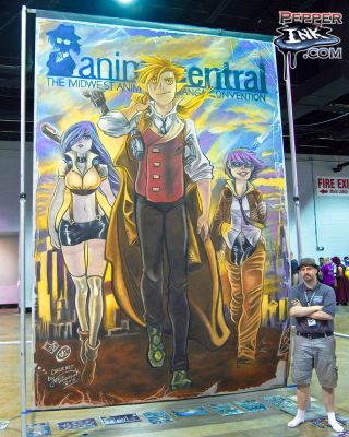 Chalk Art Anime Mascot Characters at Anime Central