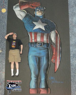 Chalk Art Captain America made at Wizard World Los Angeles