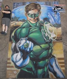 Chalk Art Ivan Reis Green Lantern at C2E2 in Chicago