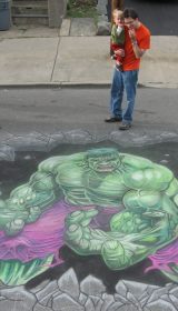 Chalk Art of Dale Keown Incredible Hulk from Marvel Comics