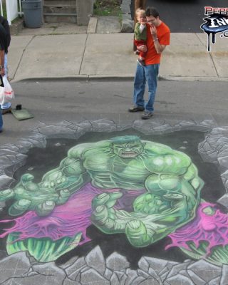 Chalk Art of Dale Keown Incredible Hulk from Marvel Comics