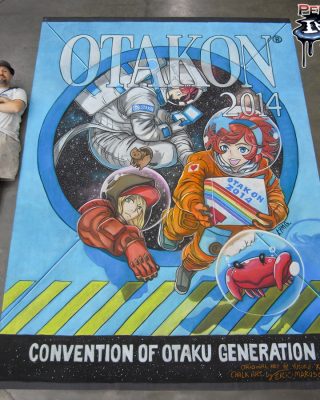 Chalk Art anime in space at Otakon 2014