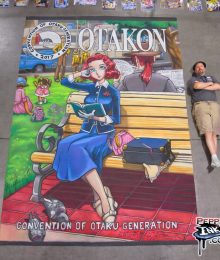 Chalk Art 50's retro anime for Otakon 2017