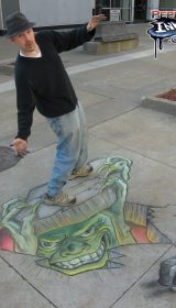 Chalk Art 3D Monster