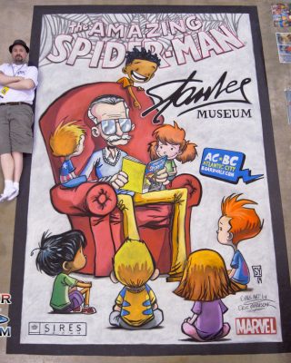Finished Chalk Art of Skottie Young Stan Lee Amazing Spider-Man cover