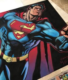 Finished Chalk art of DC Comics Superman