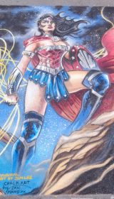Chalk art of Jim Lee Wonderwoman