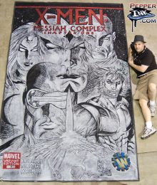Chalk Art of Xmen by Marc Silvestri at Wizard World Dallas