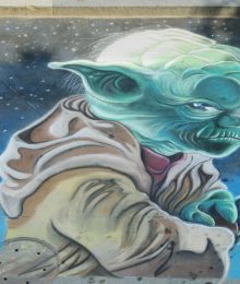 Chalk Art Yoda for Julyfest Street Painting