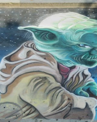 Chalk Art Yoda for Julyfest Street Painting
